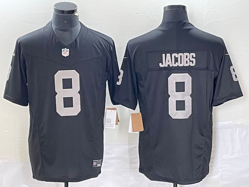 Men Oakland Raiders #8 Jacobs Black 2023 Nike Vapor Limited NFL Jersey style 1